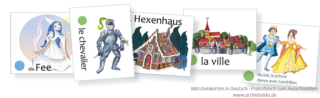 Märchenkarten zum Ausschneiden Deutsch-Französisch