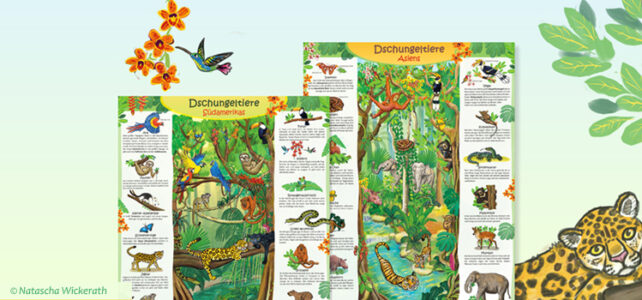 Dschungeltiere Asiens – Tierposter für Familie, Kinder, Grundschule, Kita