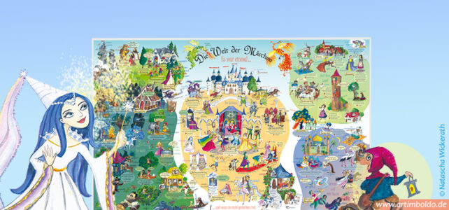Welt der Märchen – Großes Lernposter für Schule, Deutschunterricht, Vorschule und Familie